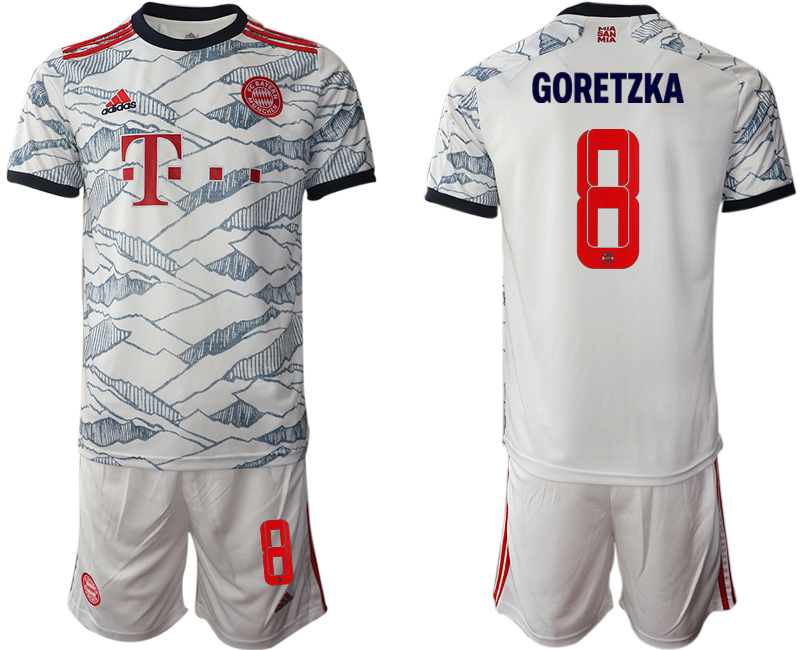 Men 2021-2022 Club Bayern Munich away white #8 Soccer Jersey